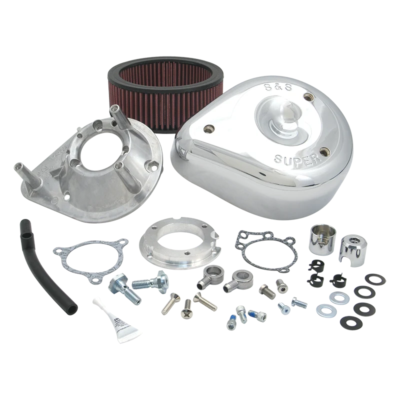 S&S Cycle 08-17 Tri-Glide/CVO Stock-Bore Throttle Wire Models Teardrop Air Cleaner Kit - Chrome