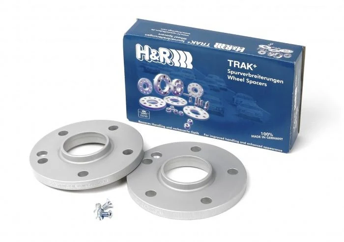 H&R Trak+ 10 mm DRS -pyöräadapteri, pulttikuvio 5/114.3, keskiöaukko 66,2 mm, kiertotappikierre 12x1.25 – musta
