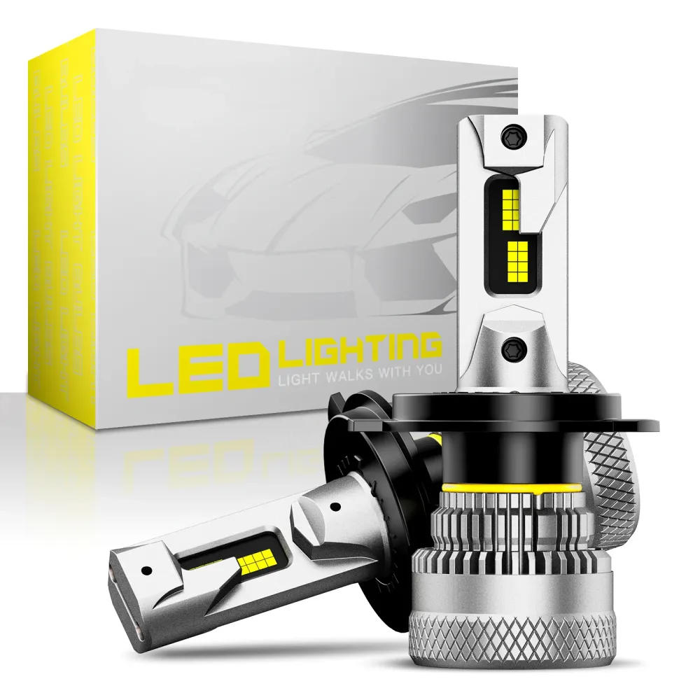 NOEIFEVO H4 Auto Scheinwerferlampe, 40.000 Lumen, 200W, 6500K Valkoinen, IP68 Vesitiivis, 100.000 Tunnin Kesto, Lähivalo j...