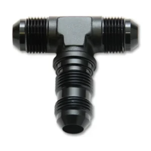 Vibrant -10AN Bulkhead Adapter Tee Fitting - Anodized Black Only