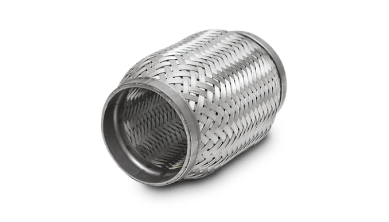 Vibrant SS Flex Coupling Inner Braid Liner 2in inlet/outlet x 8in flex length