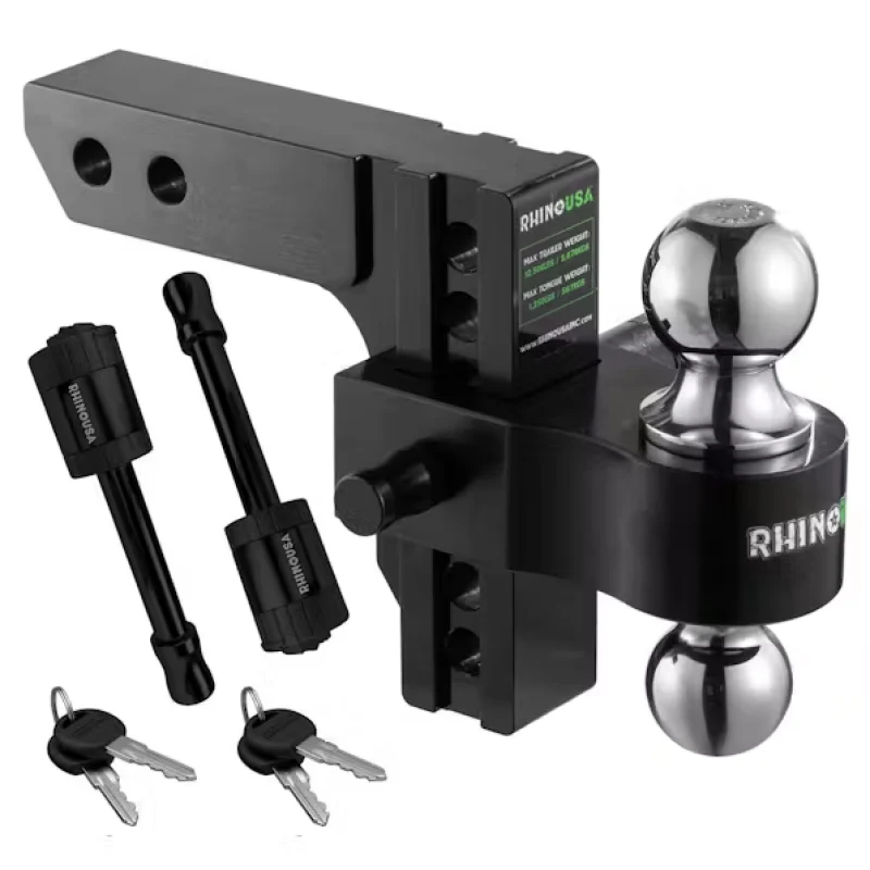 Rhino USA 8In Heavy Duty Drop Hitch - 2In (Black)