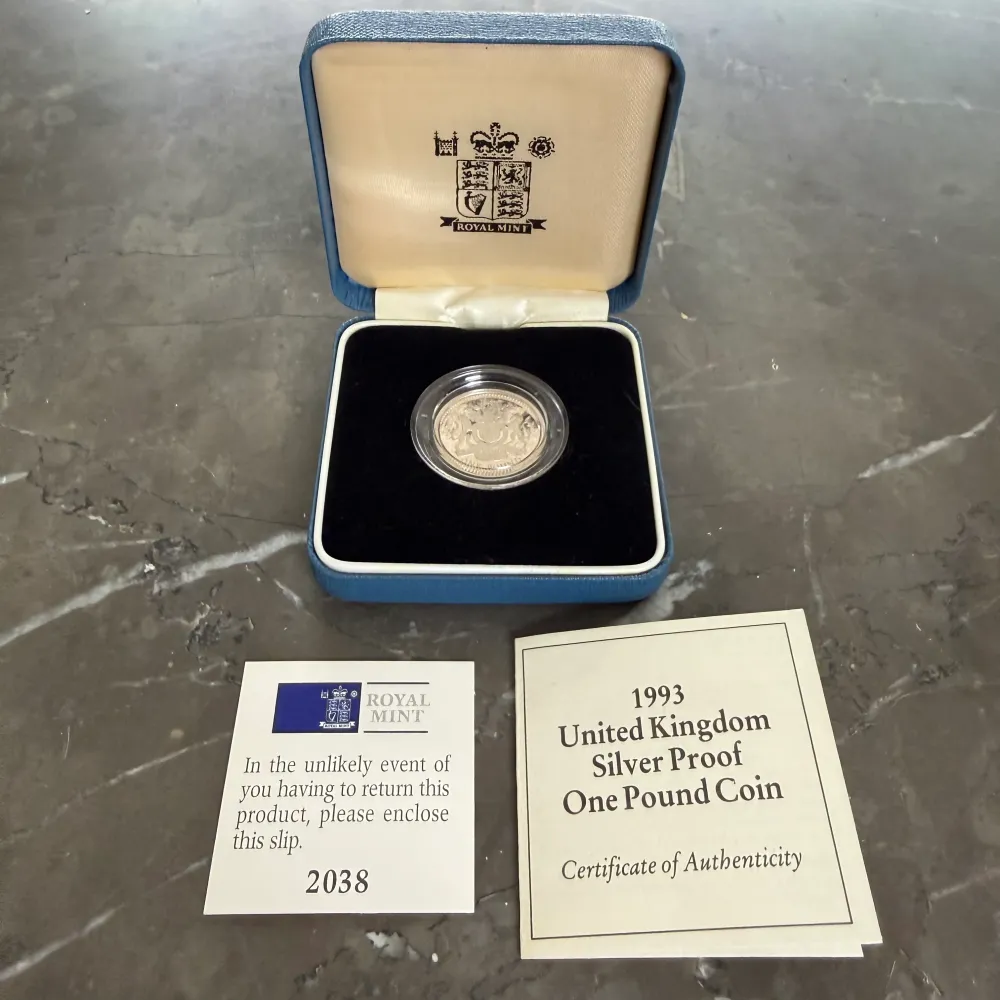 1 sterlinghopeakolikko 1993 Royal Mint