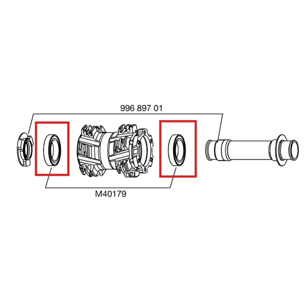 Pakkaus 2 laakeria MAVIC etunavan akseli 20mm 25x37x7mm (6805)