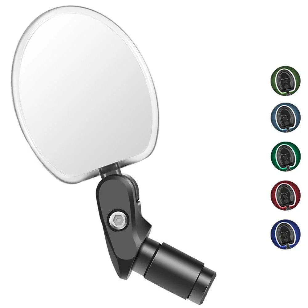 USB-ladattava 360° pyörän ohjaustangon peili integroidulla LED-valolla