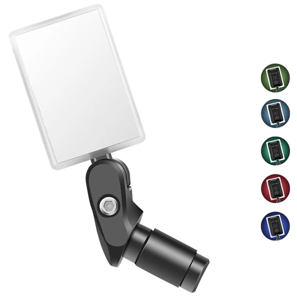 USB-ladattava 360° pyörän ohjaustangon peili integroidulla LED-valolla