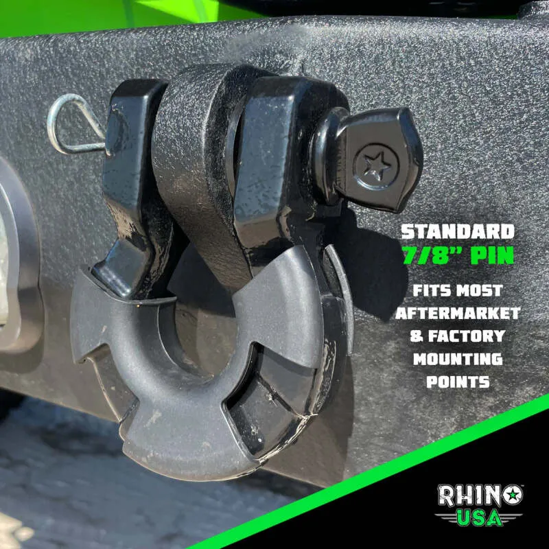 Rhino USA 8T Super Shackle 2-Pack (Matte Black)