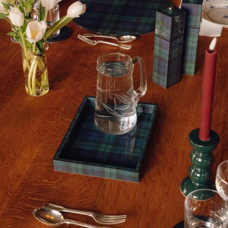 Musta Kello Tartan Pieni tarjotin